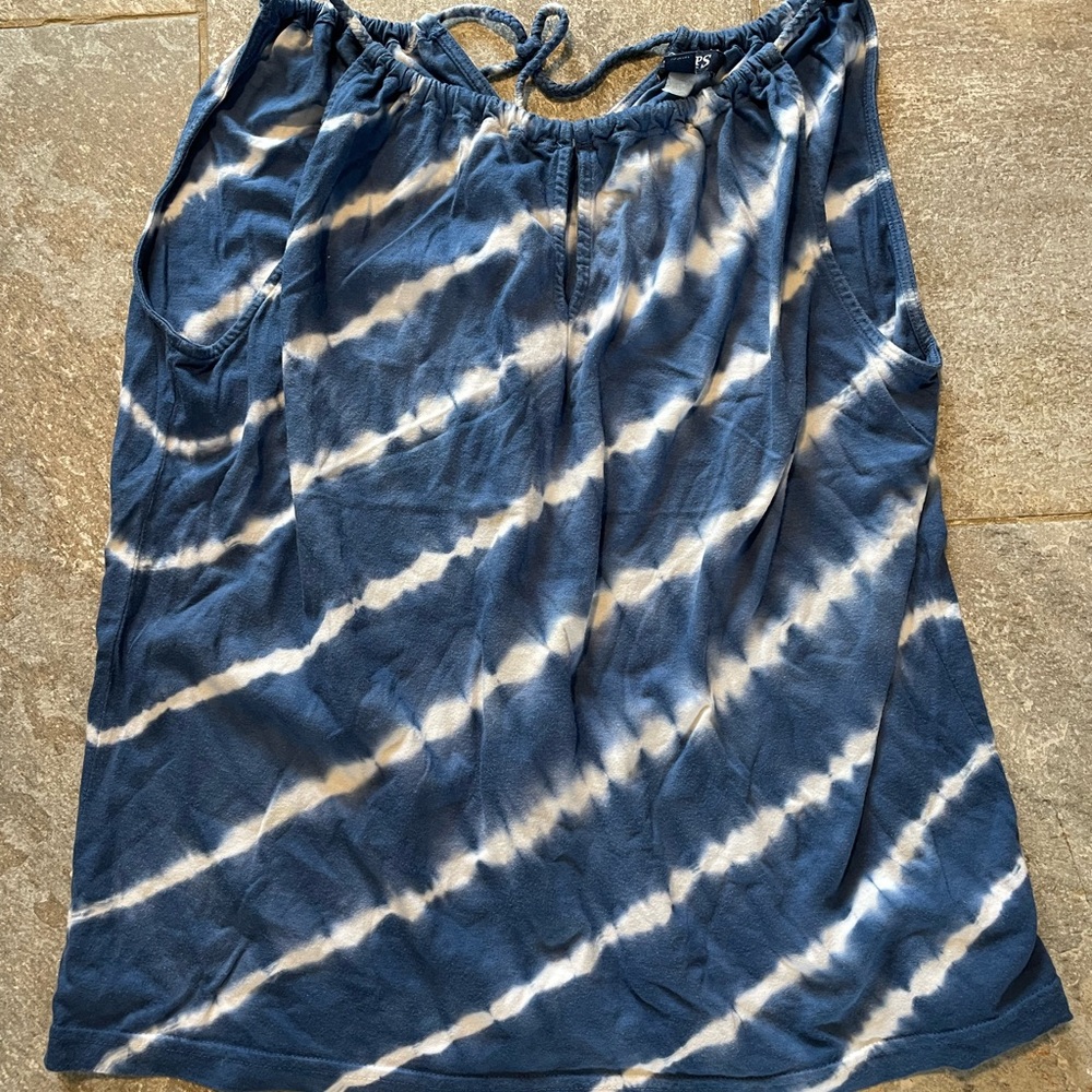 Chaps Blue and White top